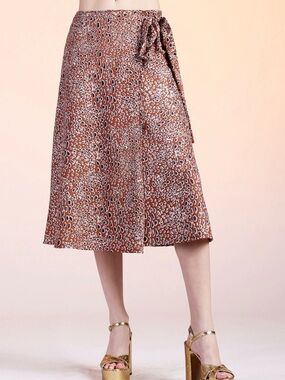 Skinny Wrap Midi Skirt - Bobcat Animal